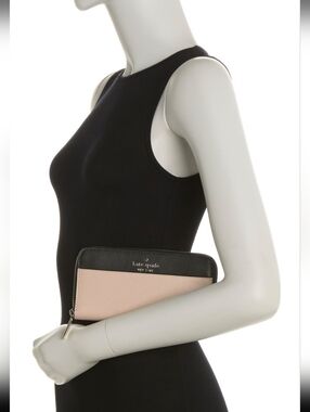 kate spade- Staci- Leather Continental Wallet- Warm Beige Designer #126